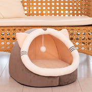 Winter Cat House PurrLuxe Velvet Cozy Enclosed Bed