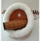 Winter Cat House PurrLuxe Velvet Cozy Enclosed Bed