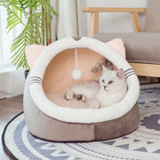 Winter Cat House PurrLuxe Velvet Cozy Enclosed Bed