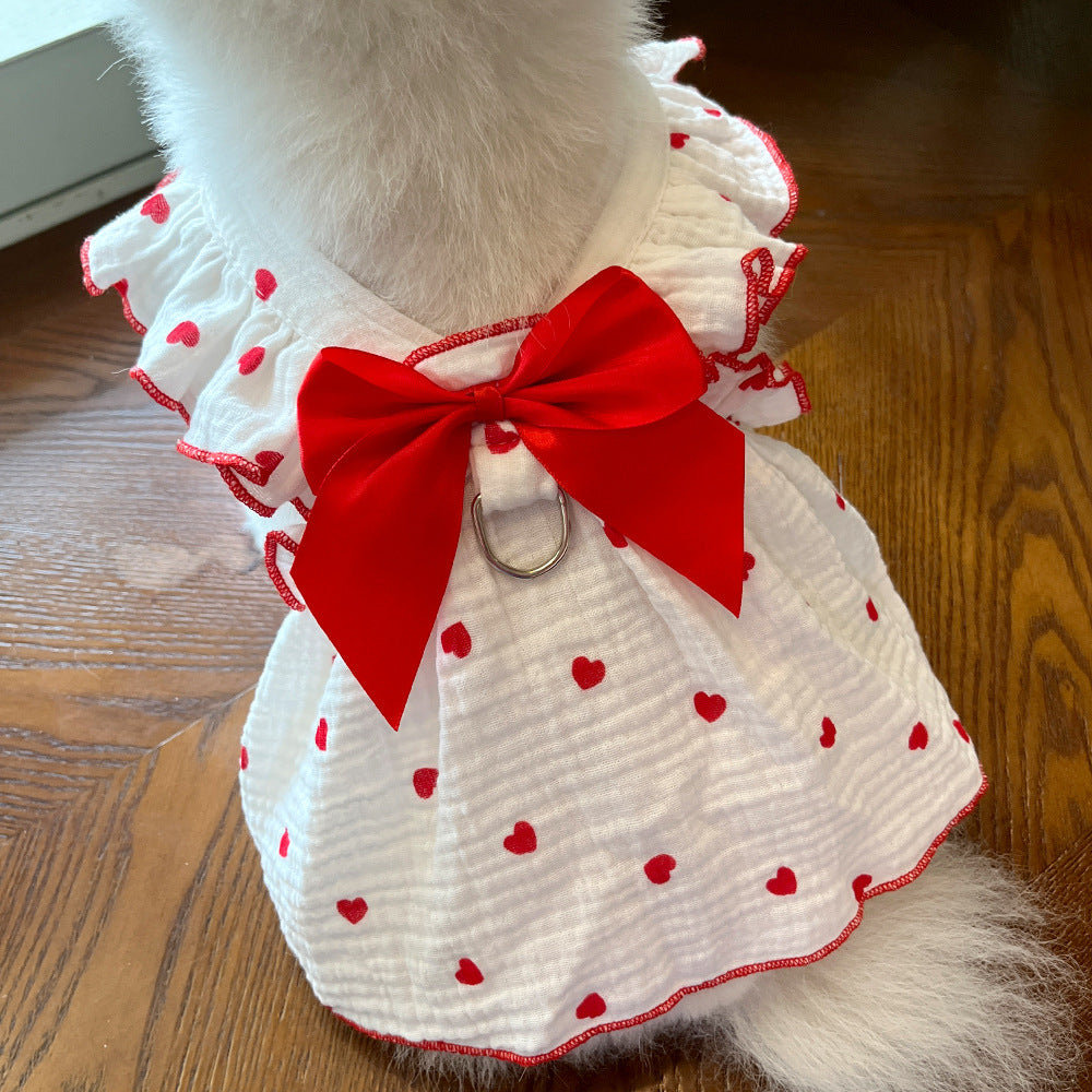 Floral Dog Dress PawBloom Cotton Pet Dress