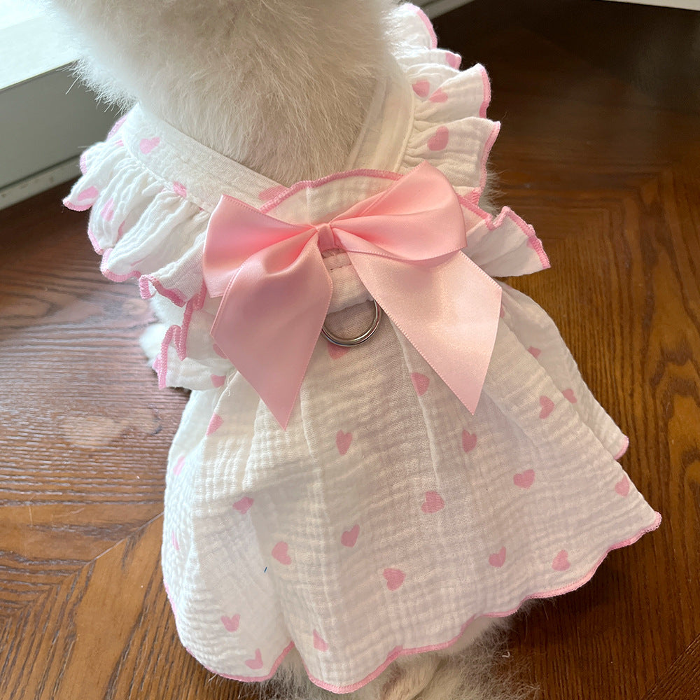 Floral Dog Dress PawBloom Cotton Pet Dress