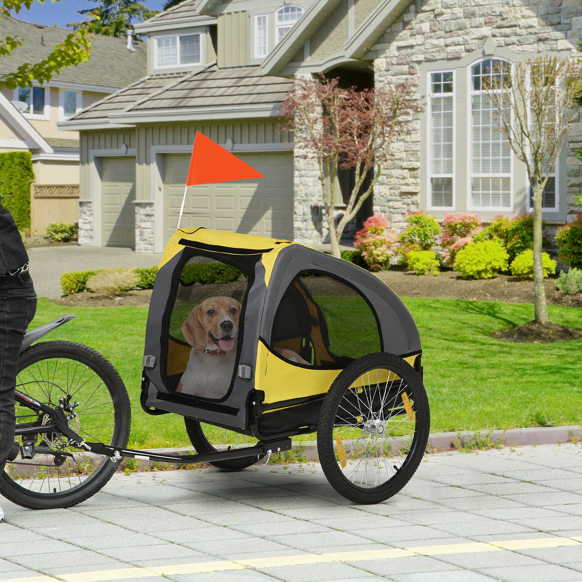 Dog Bike Trailer Foldable Pet Bicycle Trailer for Medium Dogs