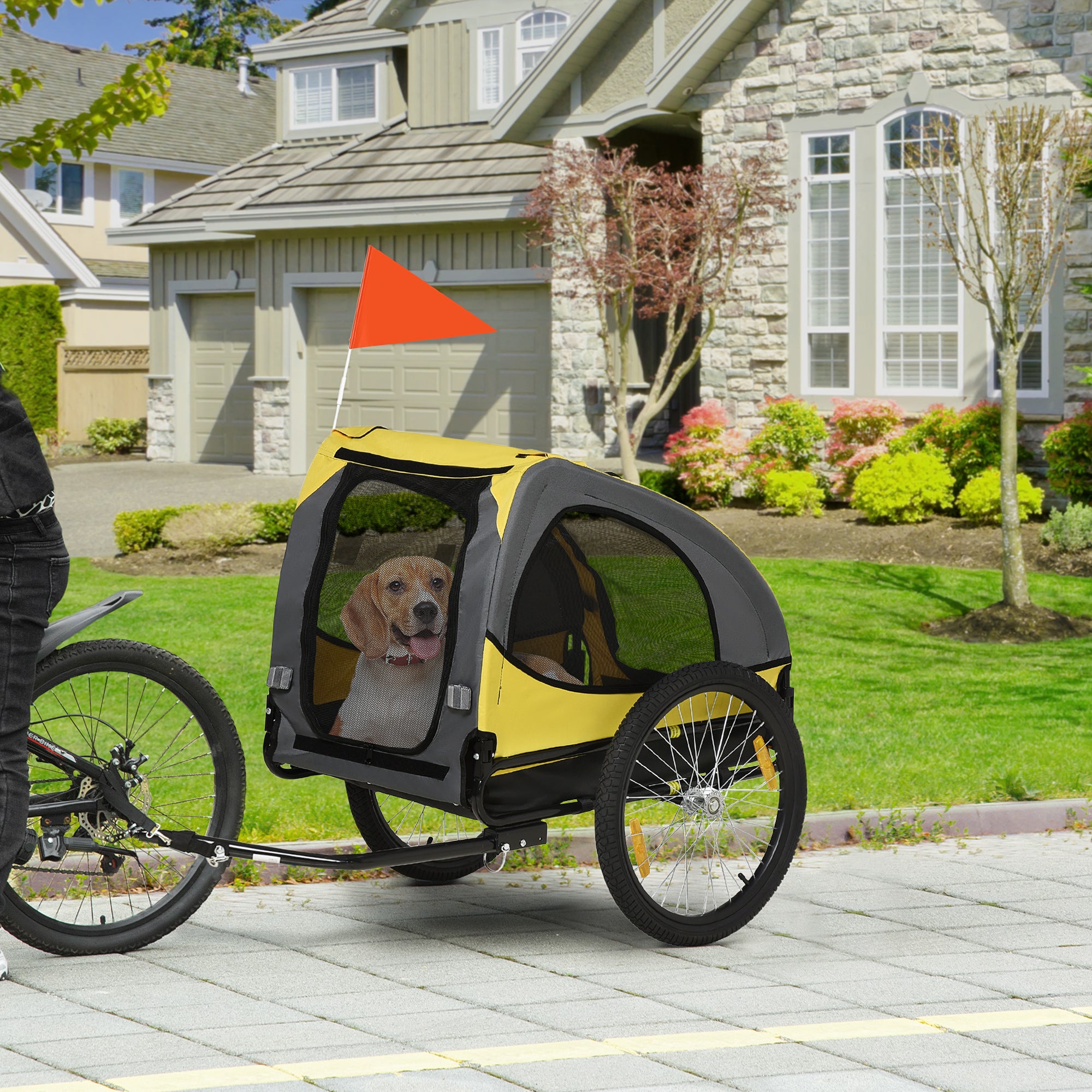 Dog Bike Trailer Foldable Pet Bicycle Trailer for Medium Dogs