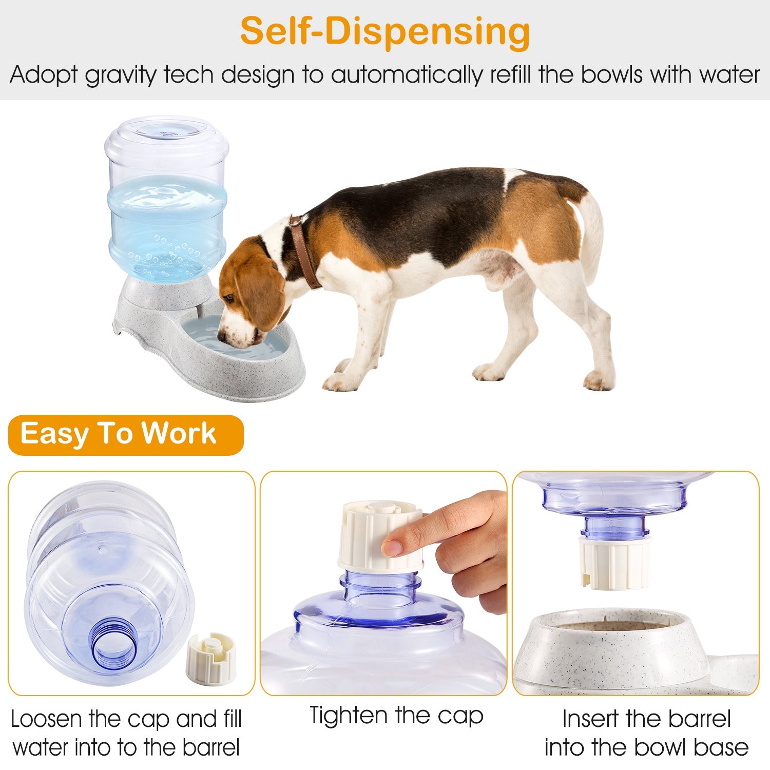 Automatic Pet Water Dispenser HydraPaw 3.5L Gravity Feeder