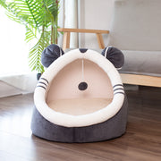 Winter Cat House PurrLuxe Velvet Cozy Enclosed Bed