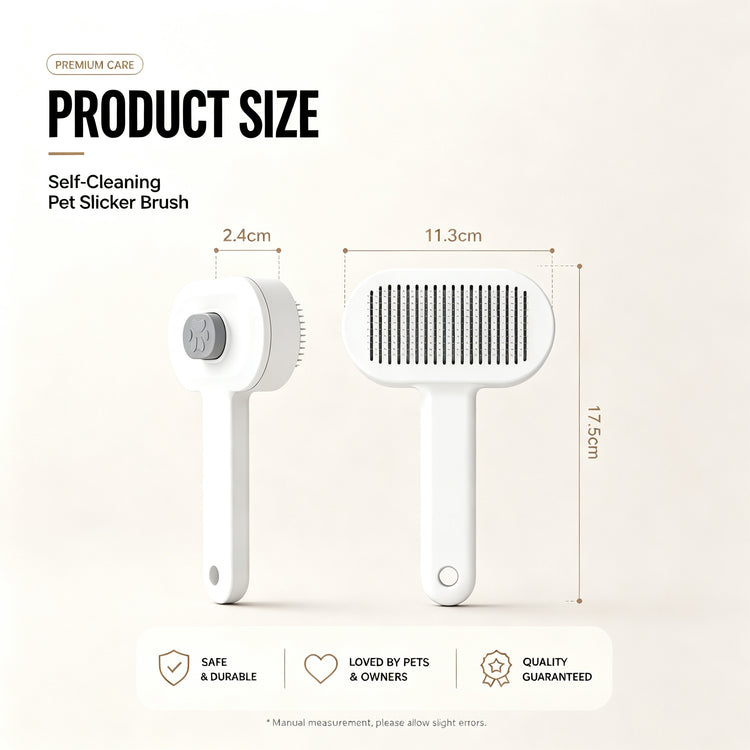 Self Cleaning Slicker Brush FurEase Dog & Cat Grooming