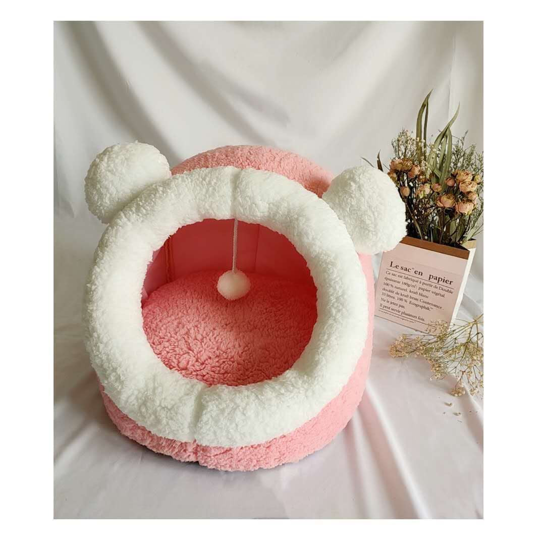 Winter Cat House PurrLuxe Velvet Cozy Enclosed Bed