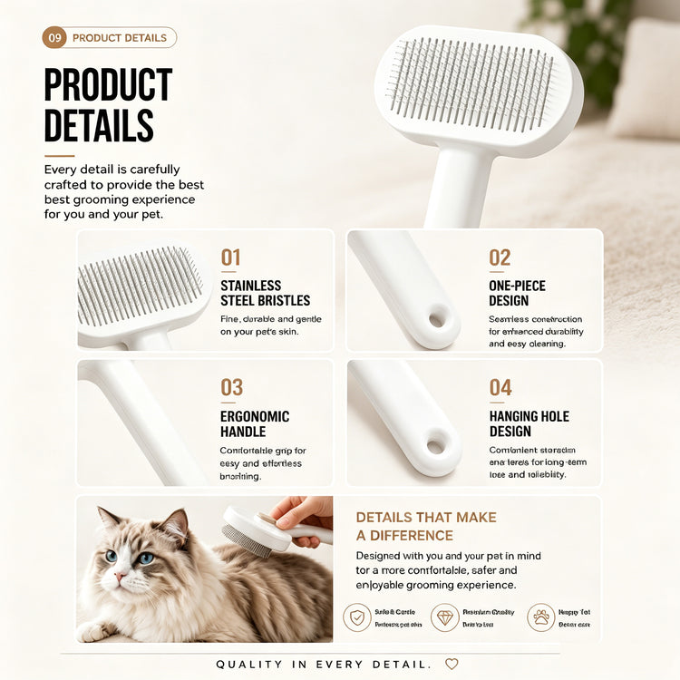 Self Cleaning Slicker Brush FurEase Dog & Cat Grooming