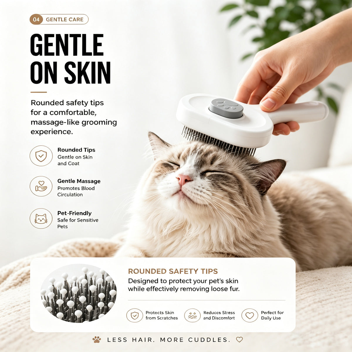 Self Cleaning Slicker Brush FurEase Dog & Cat Grooming