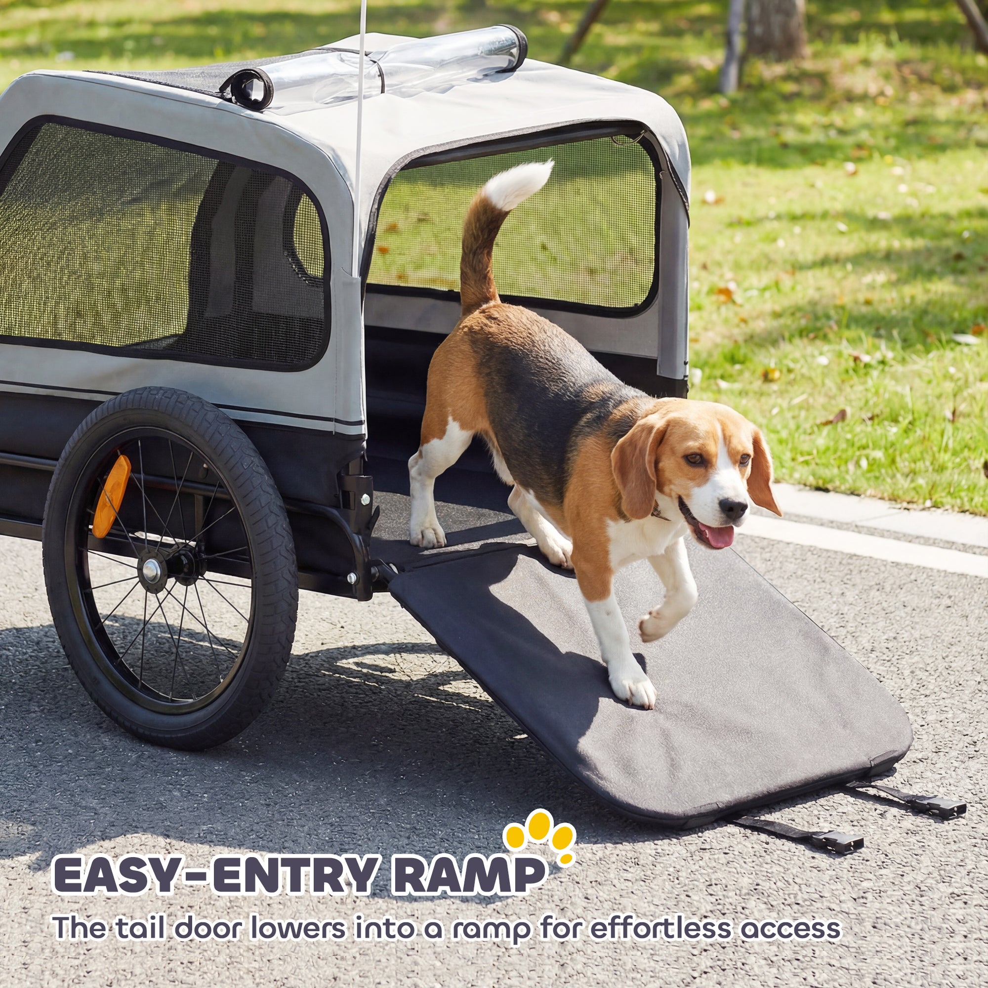 Dog Bike Trailer Foldable Pet Bicycle Trailer for Medium Dogs