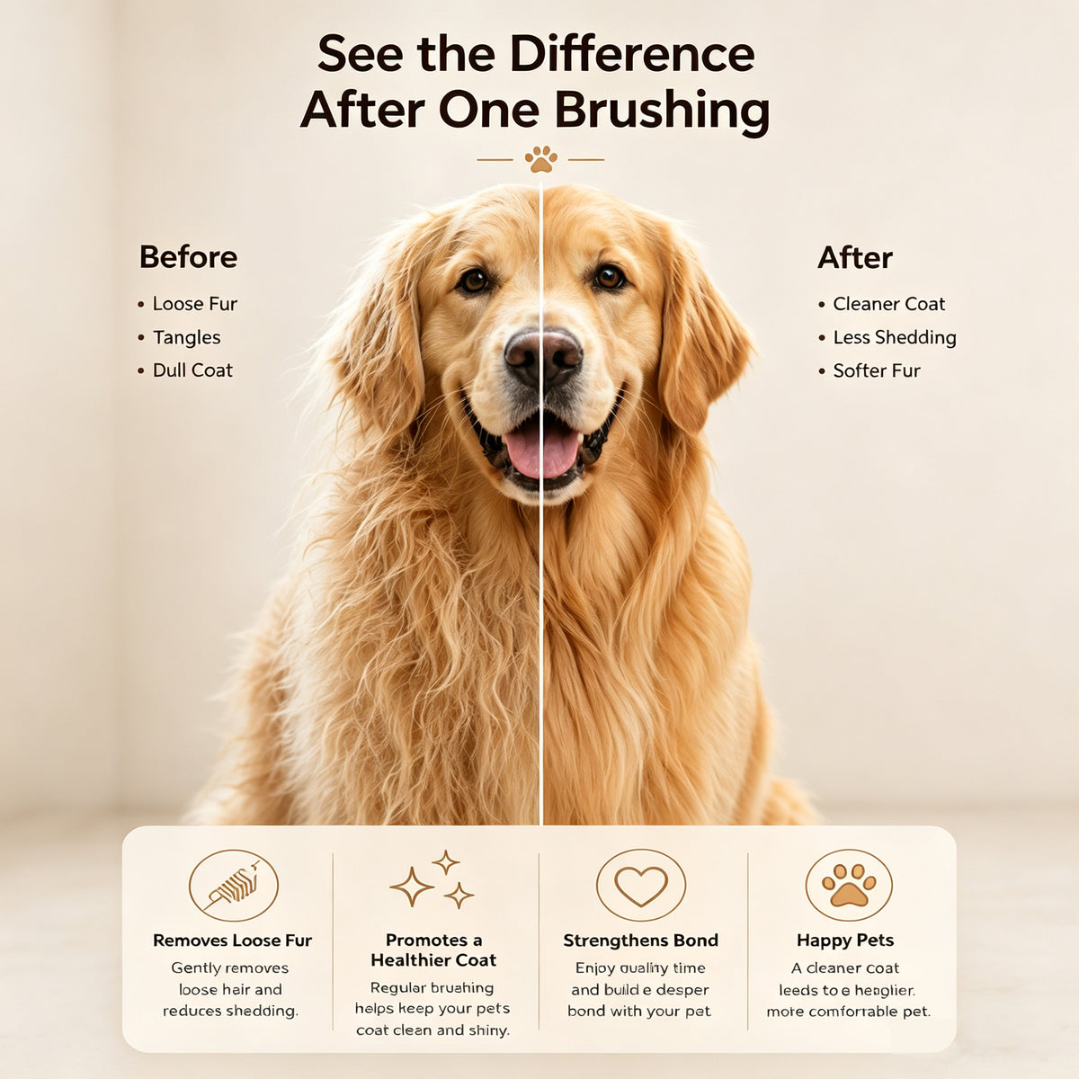 Self Cleaning Slicker Brush FurEase Dog & Cat Grooming