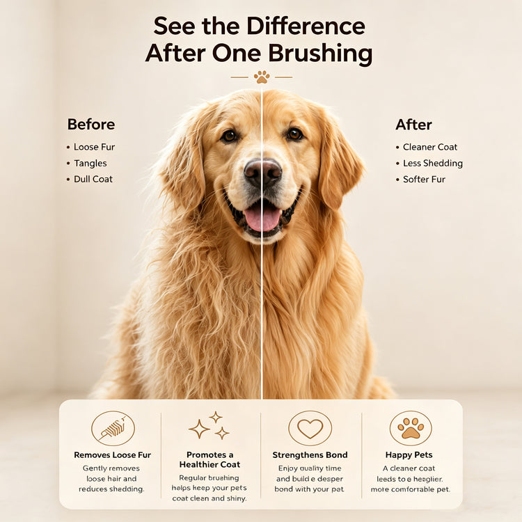 Self Cleaning Slicker Brush FurEase Dog & Cat Grooming