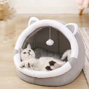 Winter Cat House PurrLuxe Velvet Cozy Enclosed Bed