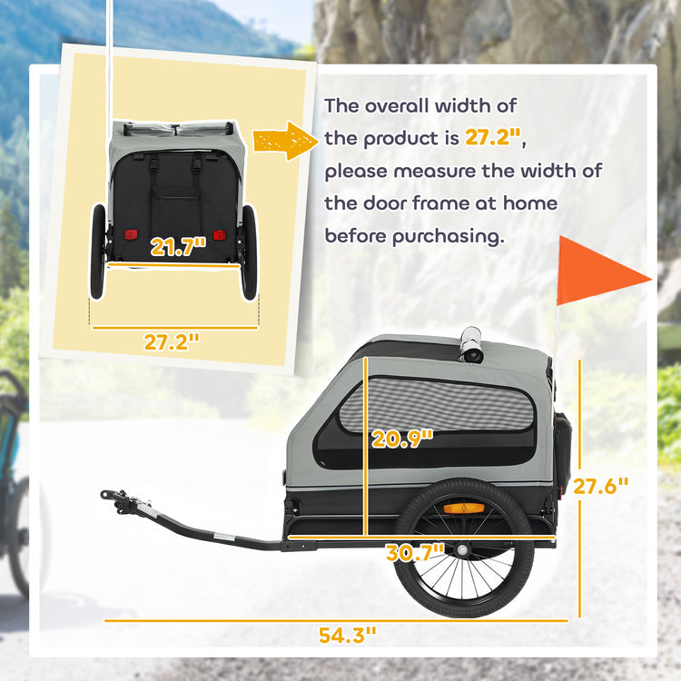 Dog Bike Trailer Foldable Pet Bicycle Trailer for Medium Dogs