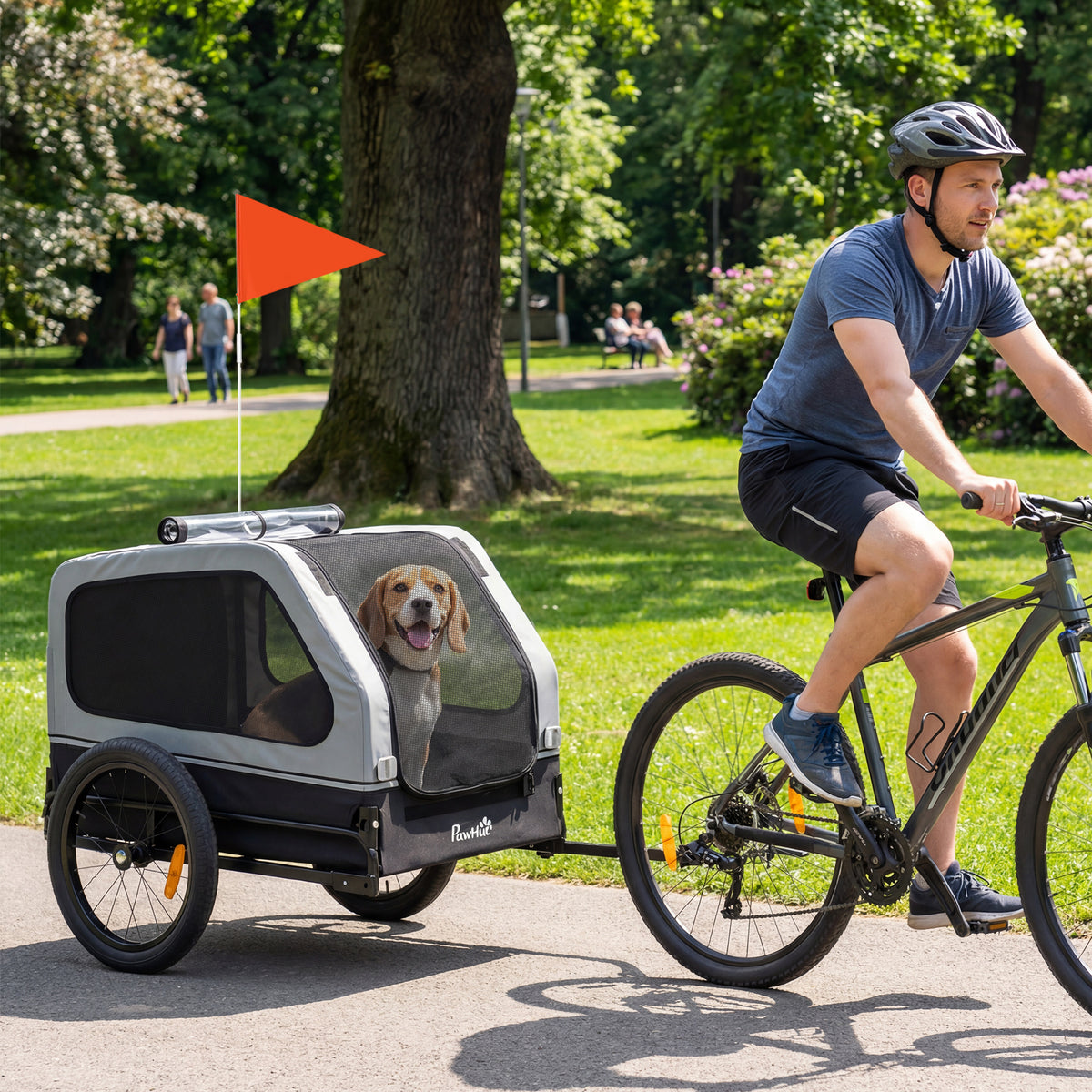 Dog Bike Trailer Foldable Pet Bicycle Trailer for Medium Dogs